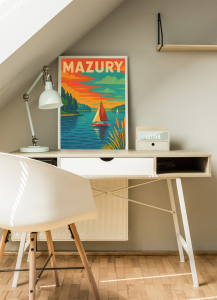 Plakat, Mazury kolorowe żaglówki