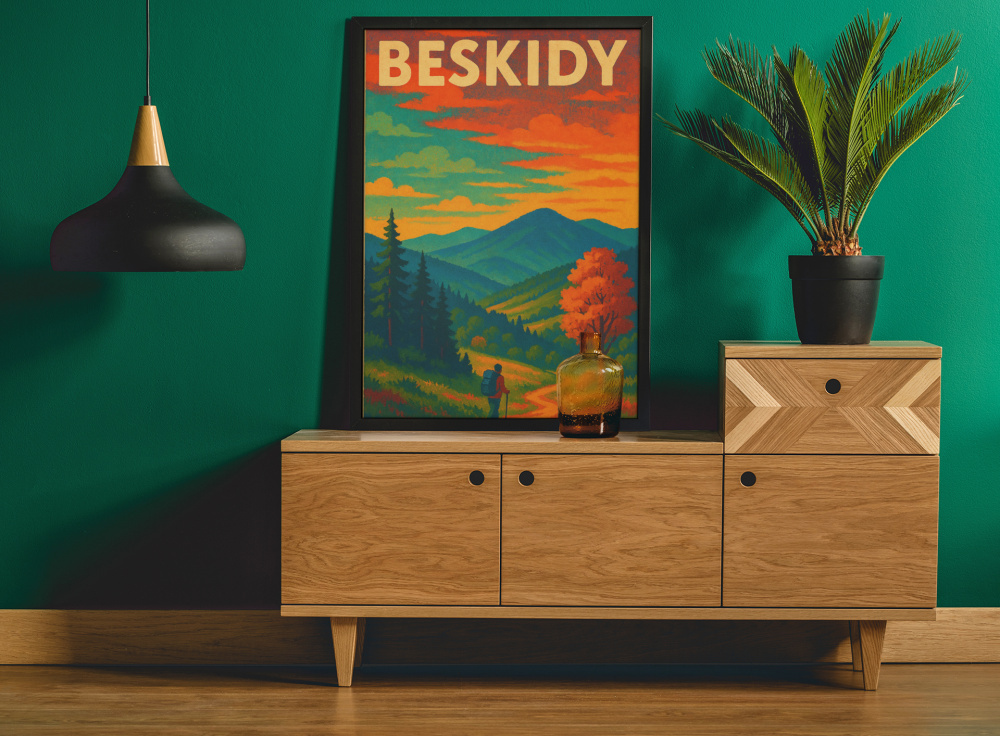 Plakat, Polskie Regiony Beskidy - kolorowe