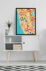 Plakat, Summer time - Parasole na plaży