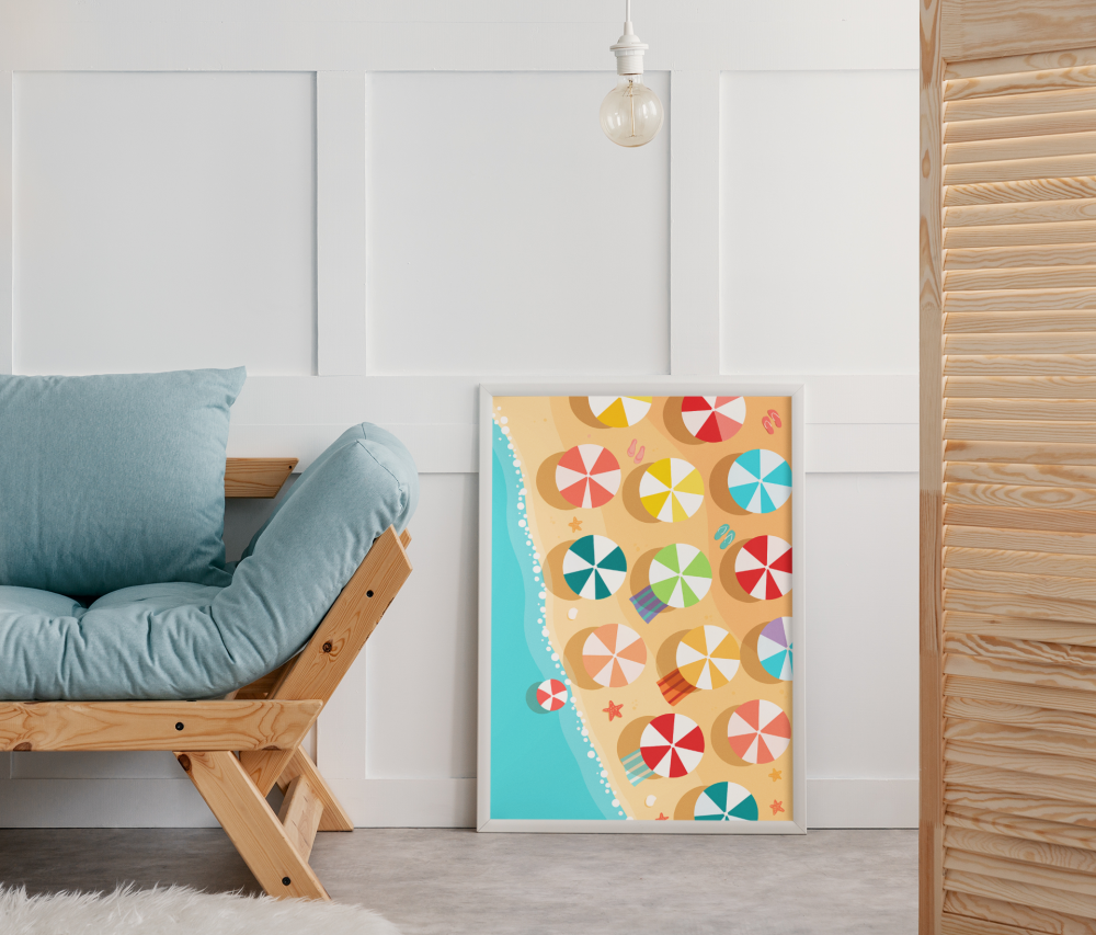 Plakat, Summer time - Parasole na plaży