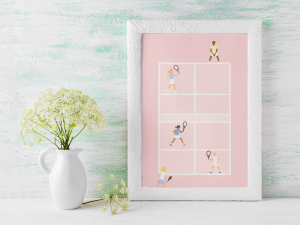 Plakat, Sport - Kort tenisowy - gra