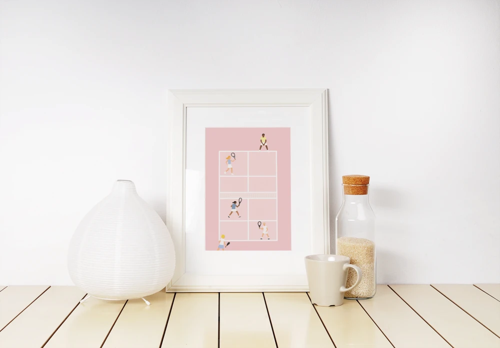 Plakat, Sport - Kort tenisowy - gra