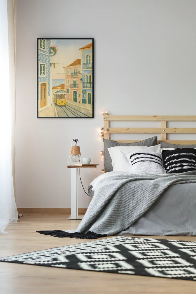 Plakat, Portugalia Tramwaj w Lisbonie - retro 2