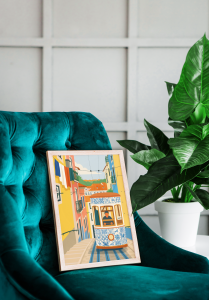 Plakat, Włochy - Włoskie miasteczko