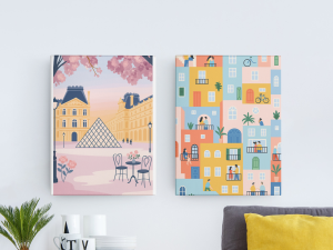 Plakat, Kolorowe kamienice