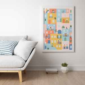 Plakat, Kolorowe kamienice