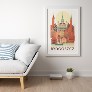 Plakat, Bydgoszcz panorama z napisem