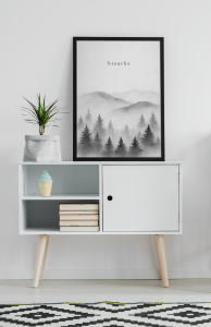 Plakat z napisem, Breathe - Oddychaj