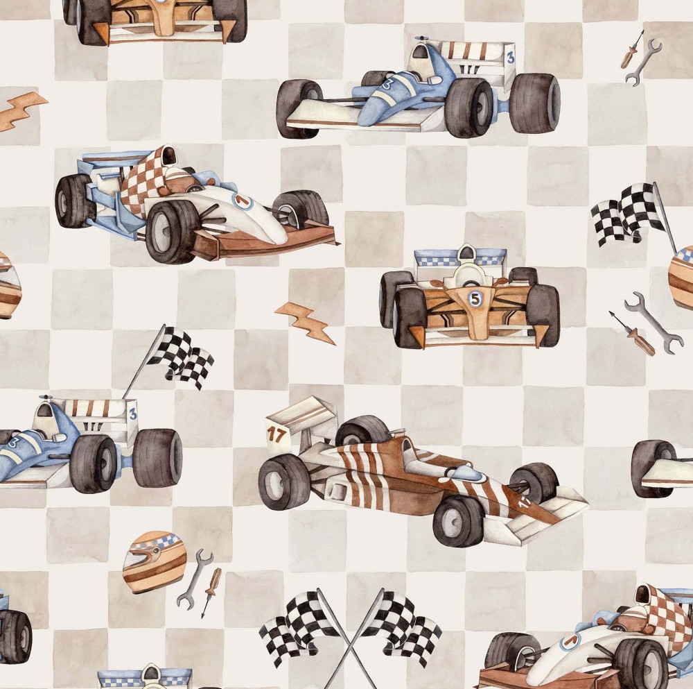 Tapeta na ścianę wyścigówki - beżowa 2.jpg