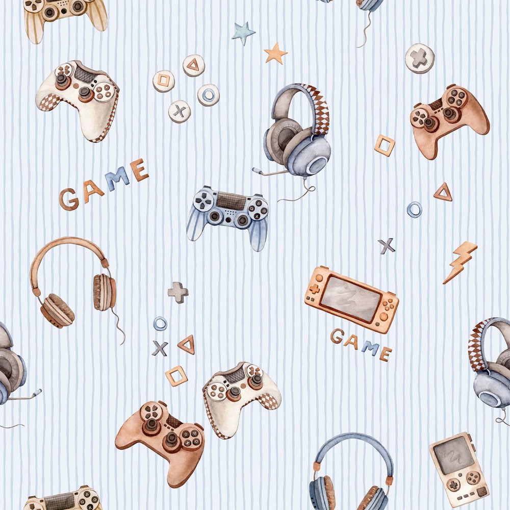Tapeta dla dzieci - gaming niebieska 4.jpg