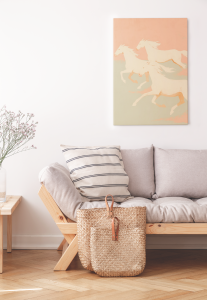 Plakat, Bignące konie pastelowe