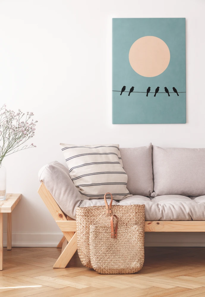 Plakat, Ptaki na tle księżyca