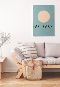 Plakat, Ptaki na tle księżyca