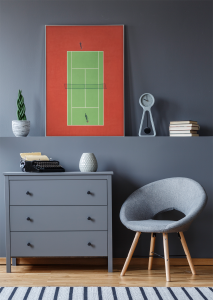 Plakat, Sport - Kort tenisowy z góry