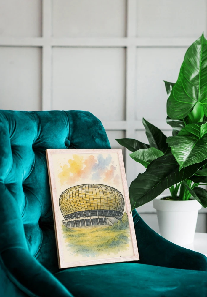 Plakat, Stadion w Gdańsku - rysunek