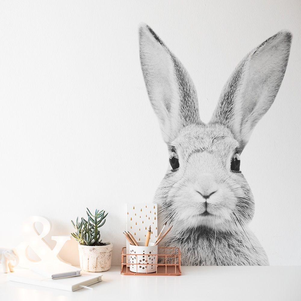 Naklejka na ścianę Królik bardzo duży XXL szary
