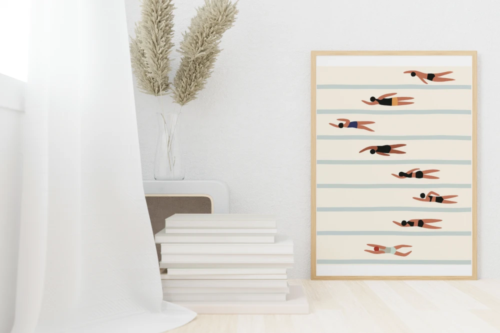 Plakat, Pływaczki na torze