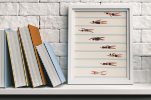 Plakat, Pływaczki na torze