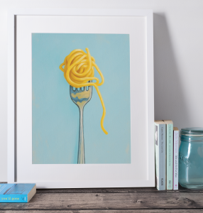 Plakat, Spagetti na widelcu
