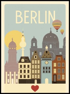Plakat, Berlin - retro 4rooms