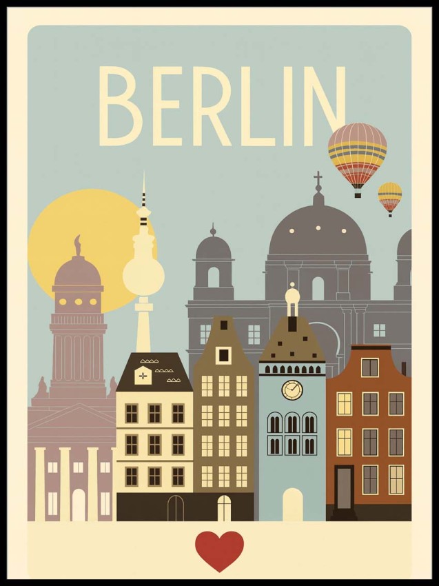 Plakat, Berlin - retro 4rooms