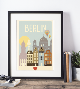 Plakat, Berlin - retro 4rooms