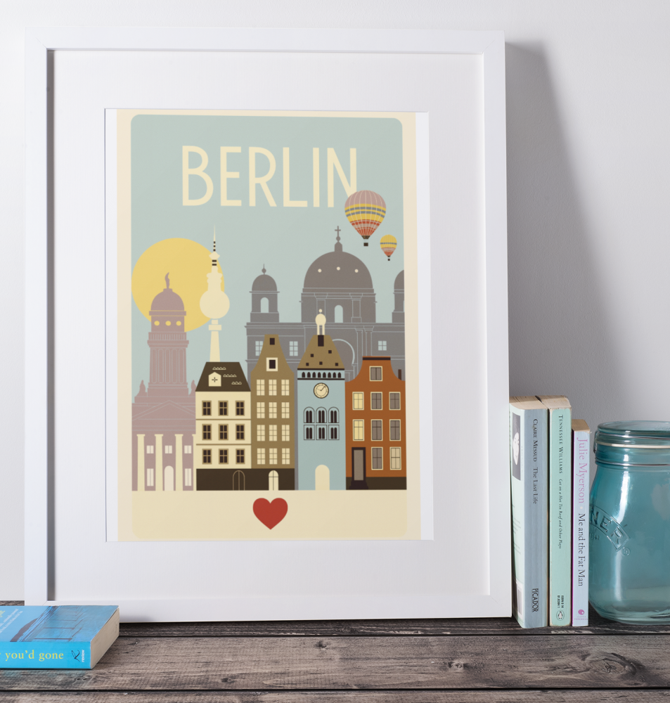 Plakat, Berlin - retro 4rooms