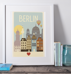 Plakat, Berlin - retro 4rooms