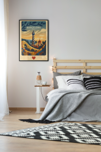 Plakat, Barcelona Hiszpania z sercem no.2