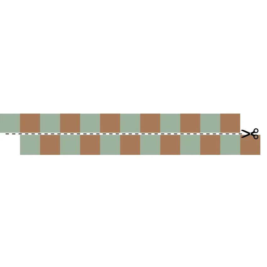 Border w paski brązowo-zielone slim