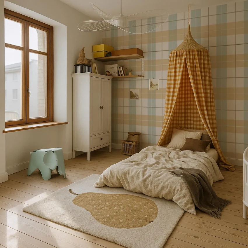 Tapeta, Kratka maxi- żółto - niebieska