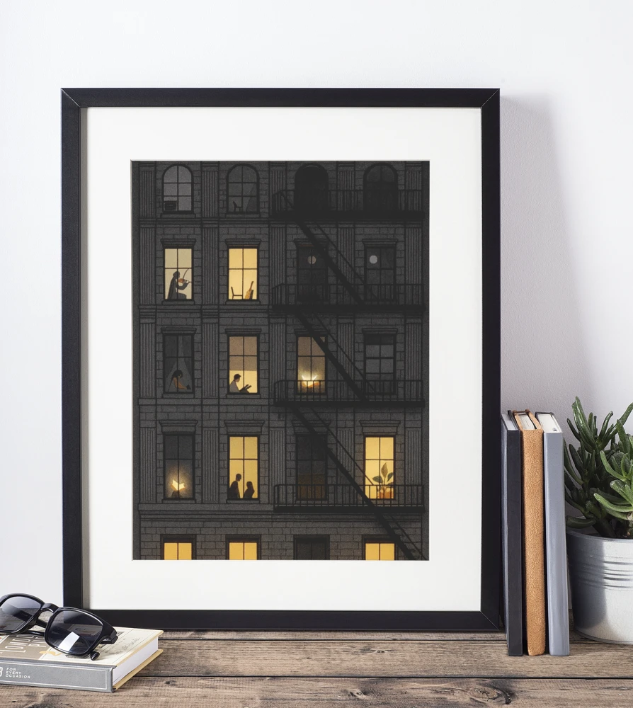 Plakat, Kamienice nocą