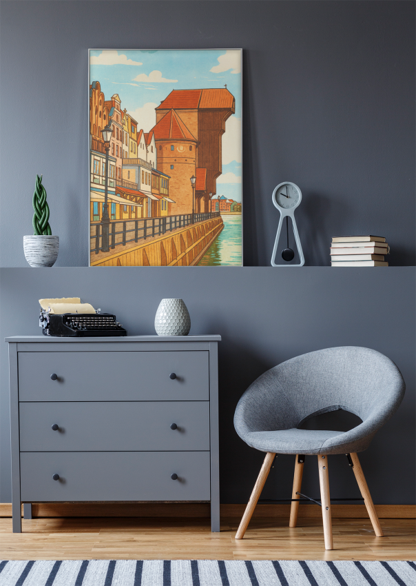 Plakat Żuraw Gdańsk - rysunek