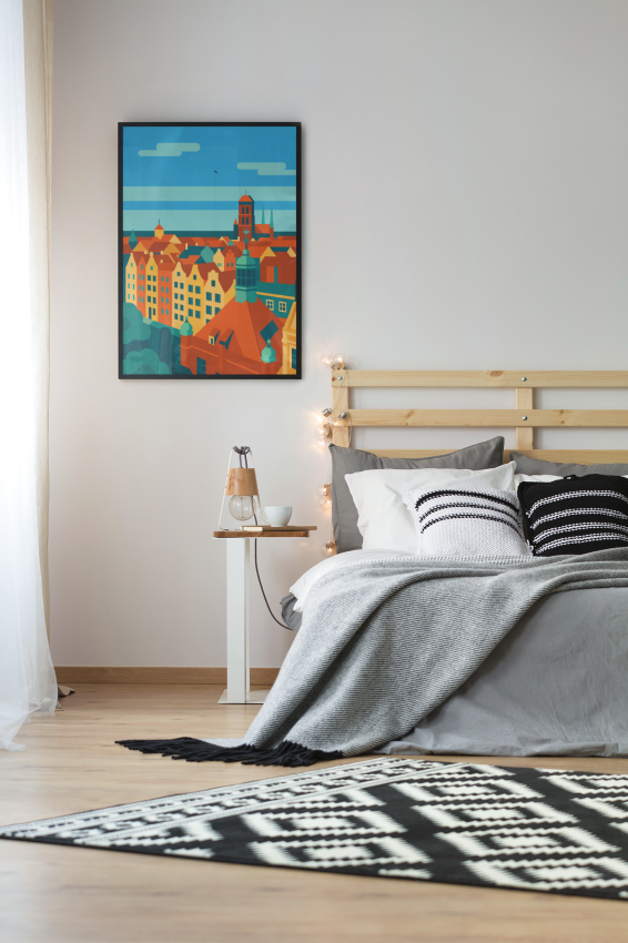 Plakat, Gdańsk widok z góry - architektura 4ROOMS