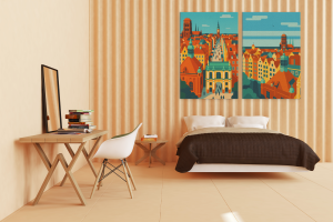 Plakat, Gdańsk widok z góry - architektura 4ROOMS