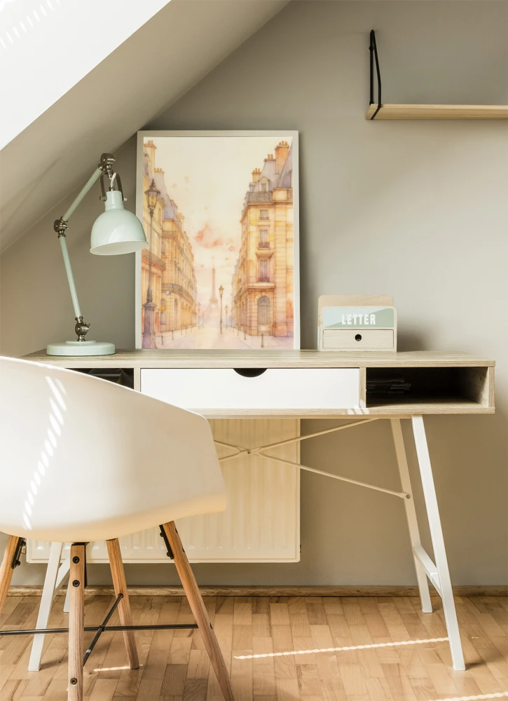 Plakat, Widok na akwarelowy Paryż 4rooms