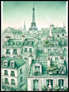 Kamienice zielone Paryż w ramcee 1.jpg