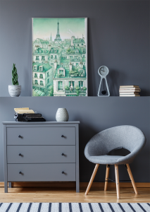 Plakat, Paryż zielone kamienice 4rooms