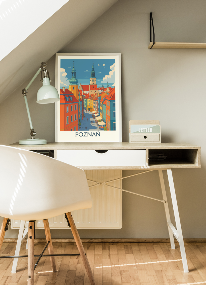 Plakat, Polskie miasto - Poznań z napisem 4rooms