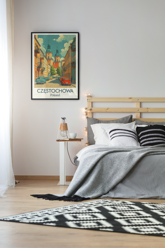 Plakat, Częstochowa z napisem 4rooms
