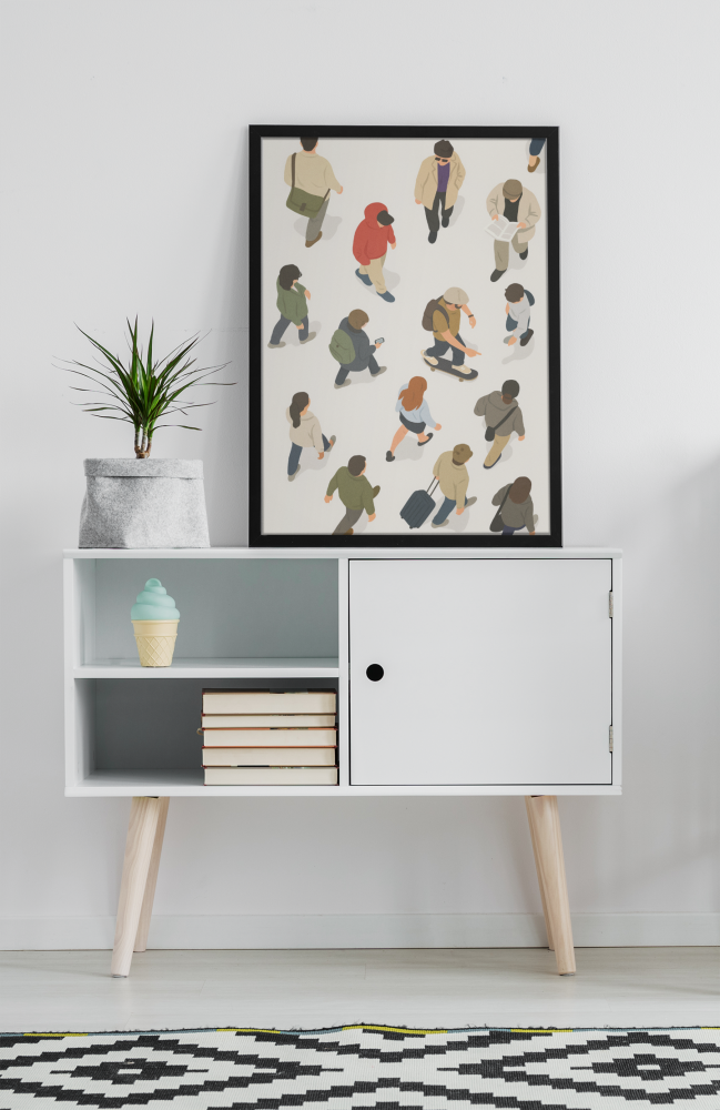 Plakat, Grafika ruch uliczny - ludzie 4rooms