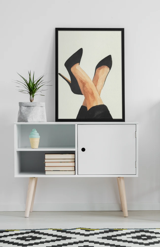 Plakat Moda, Czarne szpilki 4rooms