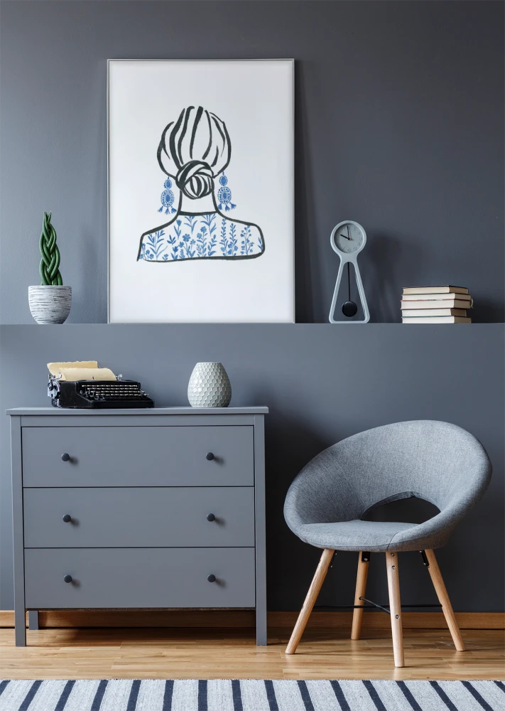 Plakat Moda, Niebieska dziewczyna 4rooms