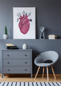 Plakat, Serce artystyczne - bordowe 4rooms