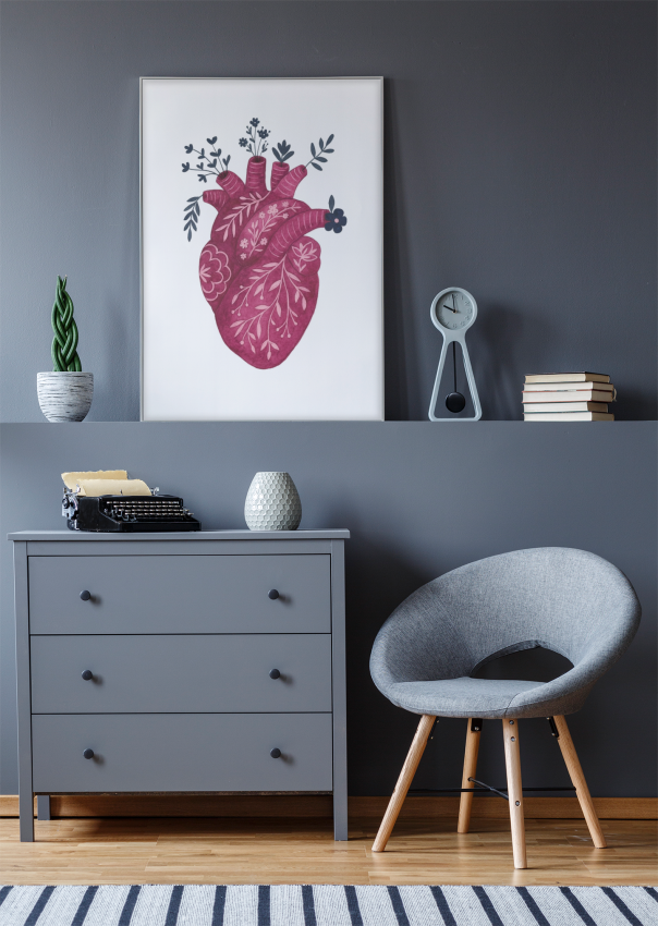 Plakat, Serce artystyczne - bordowe 4rooms