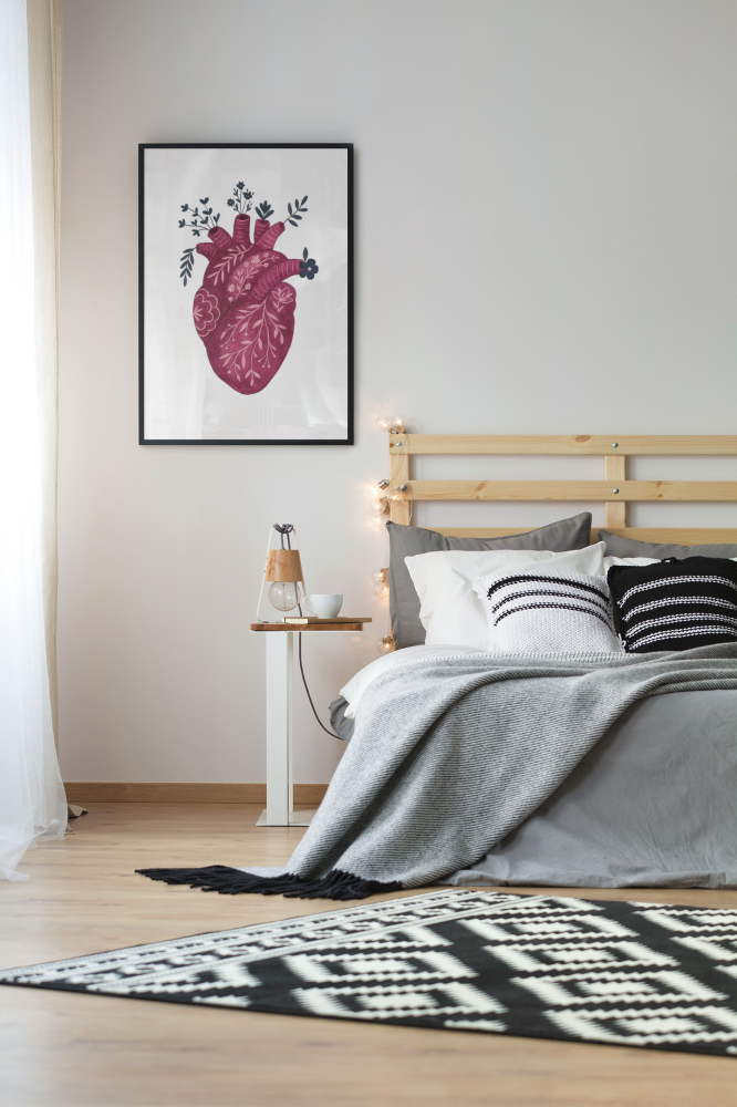 Plakat, Serce artystyczne - bordowe 4rooms