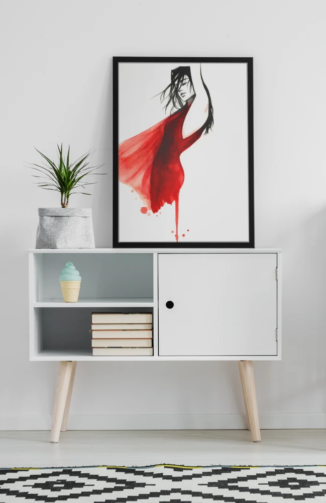 Plakat, Dziewczyna - taniec czerwony 4rooms