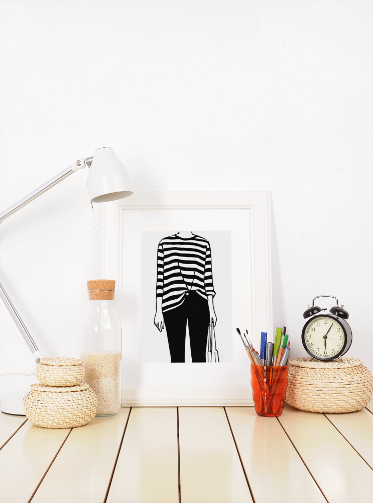 Plakat, Moda - Dziewczyna w paski 4rooms