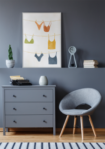 Plakat, Moda - Bielizna na sznurku kolorowa 4rooms