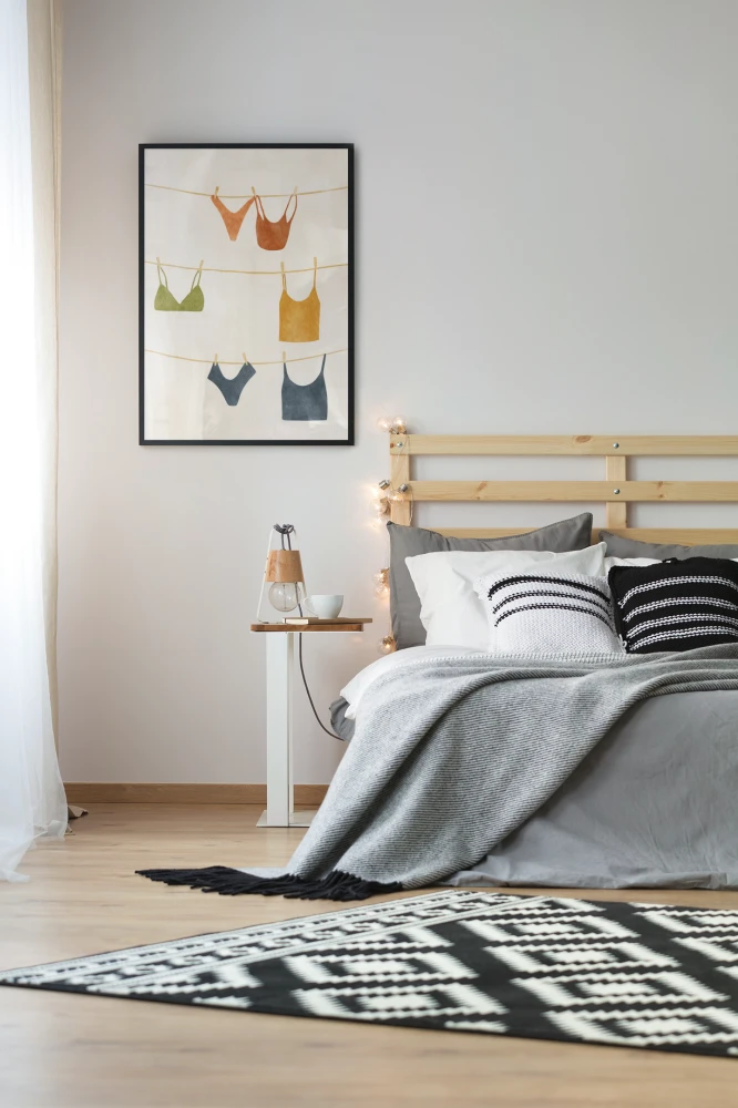 Plakat, Moda - Bielizna na sznurku kolorowa 4rooms
